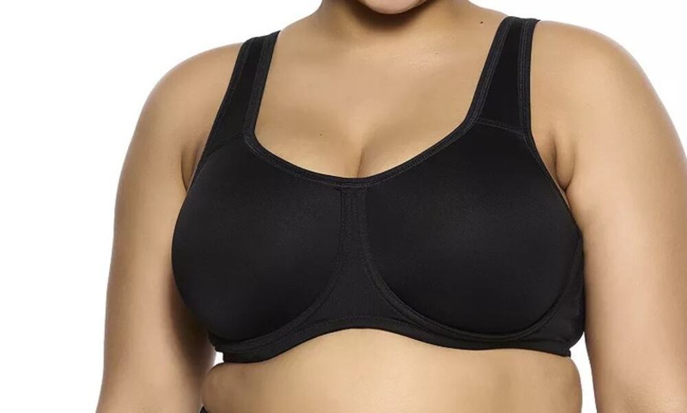 NWT Paramour Body X Full Figure Bra 36G Black Sports Medium Impact